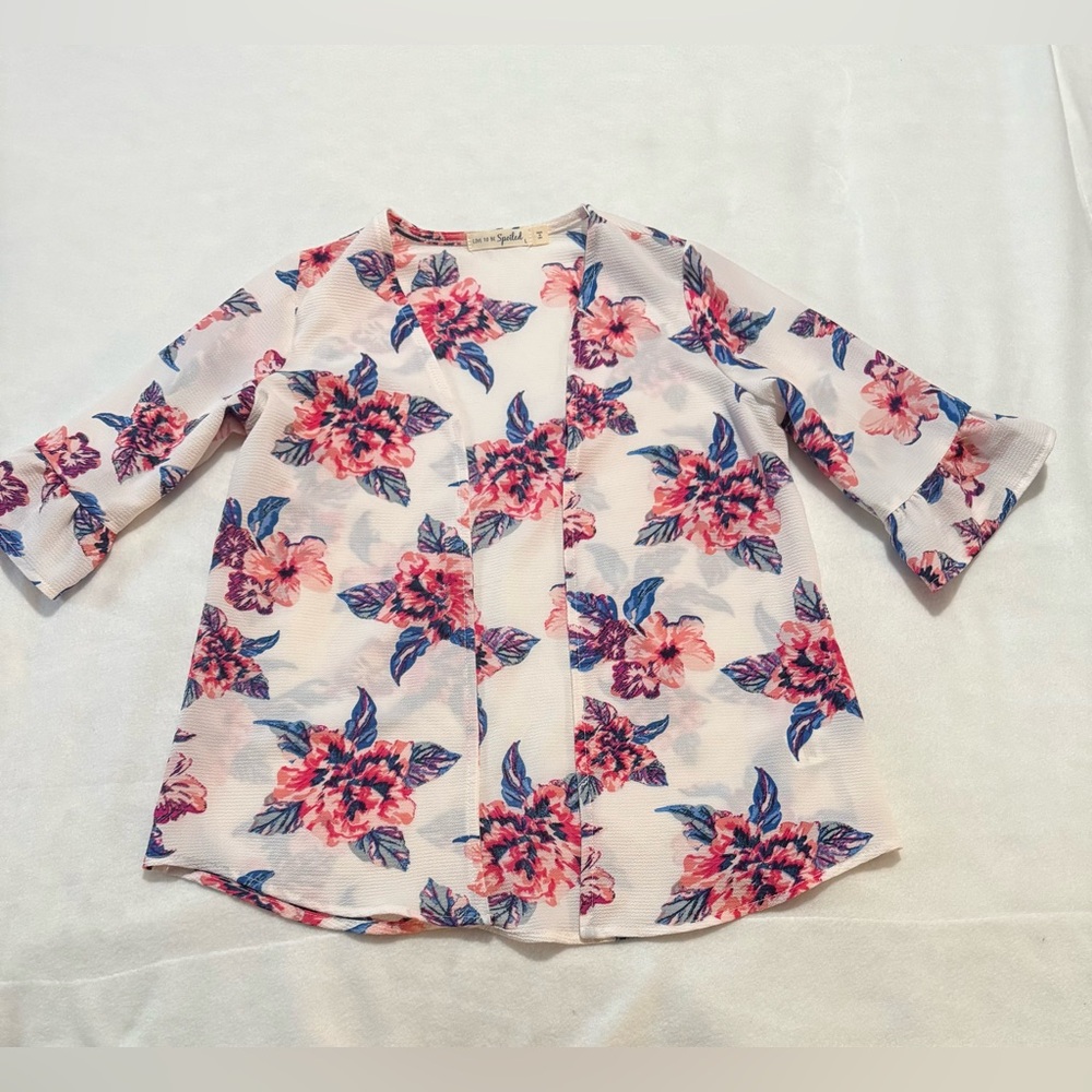 Flower pink cardigan